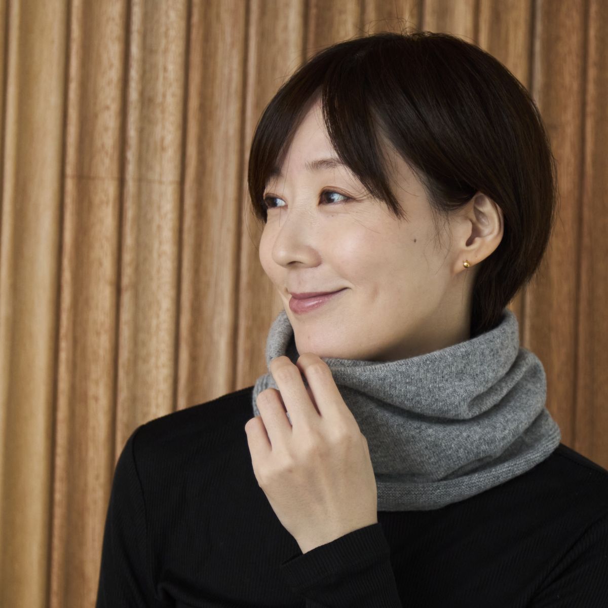 【新聞掲載商品】el alto/カシミヤ100%リブスヌード